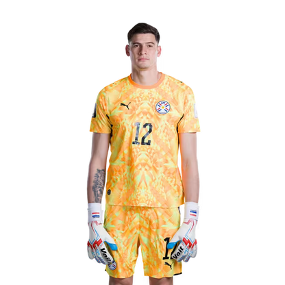 Paraguay National Football Team 2026 World Cup Jersey (Player Version/Match Version) — Goalkeepers: No. 1 Gatito Fernández, No. 12 Orlando Gill, No. 22 Gastón Olveira / Porteros: No 1 Gatito FERNANDEZ, No 12 Orlando GILL,No. 22 Gastón OLVEIRA rehegua