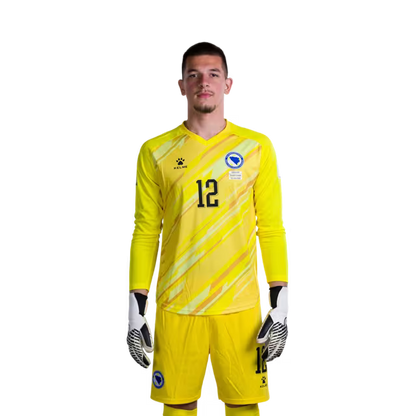 Bosnia and Herzegovina 2026 World Cup Jerseys – Player/Match Version – Goalkeepers: 1 Nikola VASILJ, 12 Mladen JURKAS, 22 Martin ZLOMISLIĆ / golman 1 Nikola VASILJ, 12 Mladen JURKAS, 22 Martin ZLOMISLIĆ