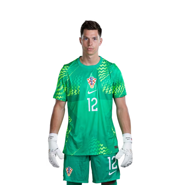 Croatia National Team 2026 World Cup Jersey (Player Version/Match Version) — Goalkeepers: No. 1 Dominik Livaković, No. 12 Ivor Pandur, No. 23 Dominik Kotarski / Vratari: Br. 1 Dominik LIVAKOVIC, Br. 12 Ivor PANDUR, Br. 23 Dominik KOTARSKI