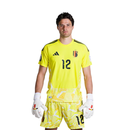 Belgium National Football Team – 2026 World Cup Jerseys (Player/Match Version) – Goalkeepers: No. 1 Thibaut Courtois, No. 12 Senne Lammens, No. 13 Mike Penders/ Doelmannen: nr. 1 Thibaut Courtois, nr. 12 Senne Lammens, nr. 13 Mike Penders