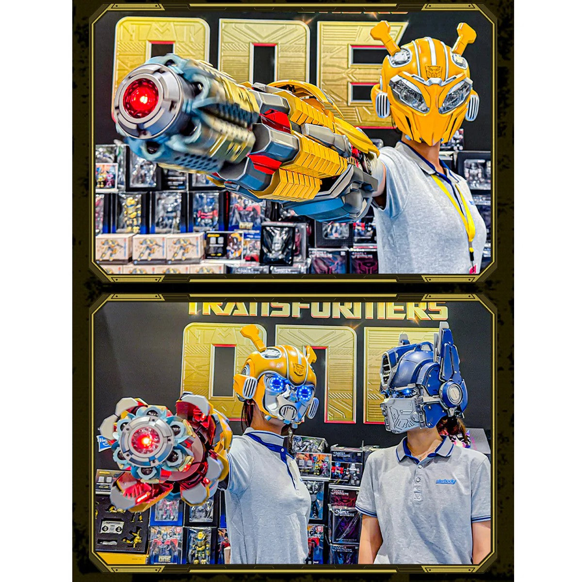 Transformers Bumblebee Wearable Hand Cannon – Kids Voice-Activated Toy with Gatling Sound Effects & LED Light, Boys Gift