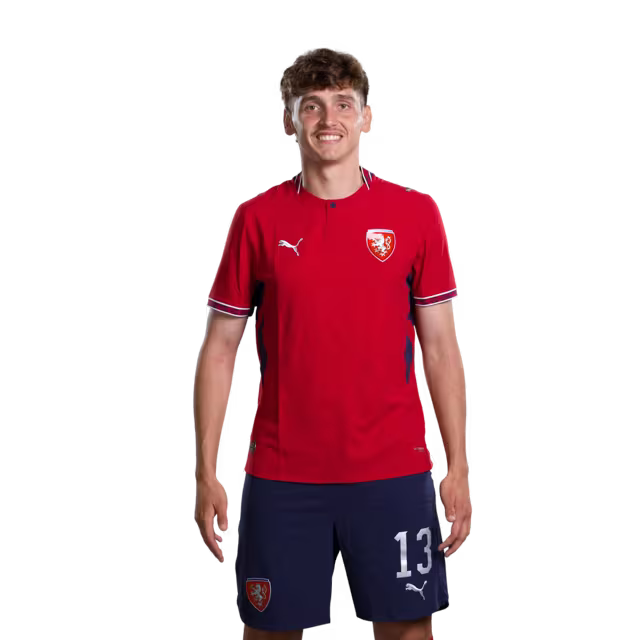 Czech Republic National Football Team 2026 World Cup Jersey (Player/Match Version) — Forwards: No. 13 Mojmír Chytil, No. 15 Pavel Šulc, No. 19 Tomáš Chorý, No. 26 Denis Višinský/ Dres české fotbalové reprezentace pro mistrovství světa