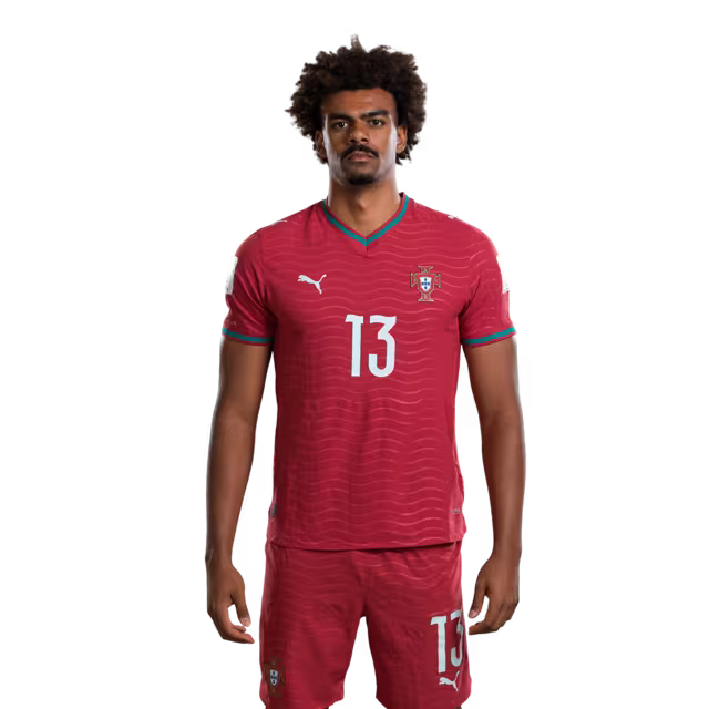 Portugal National Team 2026 World Cup Jersey (Player Version/Match Version) – Defenders: No. 5 Diogo Dalot, No. 13 Renato Veiga, No. 14 Gonçalo Inácio / Defesas: Nº 5 DIOGO DALOT, Nº 13 RENATO VEIGA, Nº 14 GONCALO INACIO