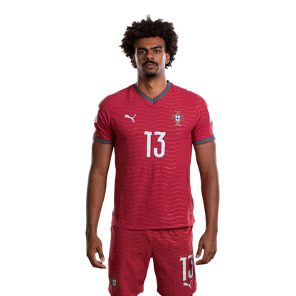 Portugal National Team 2026 World Cup Jersey (Player Version/Match Version) – Defenders: No. 5 Diogo Dalot, No. 13 Renato Veiga, No. 14 Gonçalo Inácio / Defesas: Nº 5 DIOGO DALOT, Nº 13 RENATO VEIGA, Nº 14 GONCALO INACIO
