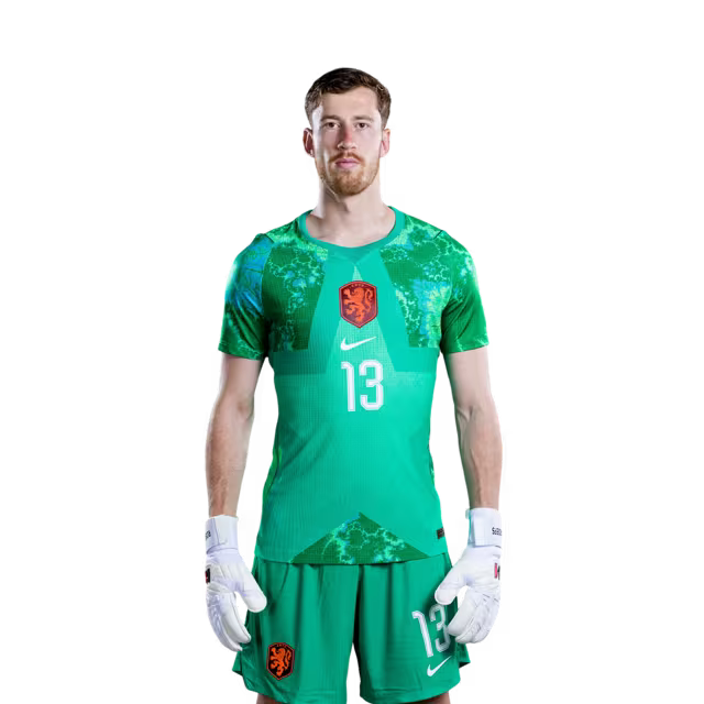 Netherlands National Team 2026 World Cup Jersey (Player/Match Version) — Goalkeepers: No. 1 Bart Verbruggen, No. 13 Robin Roefs, No. 23 Mark Flekken / Keepers: nr. 1 Bart Verbruggen, nr. 13 Robin ROEFS, nr. 23 Mark FLEKKEN