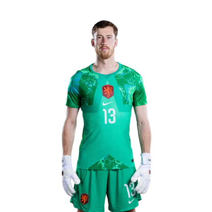 Netherlands National Team 2026 World Cup Jersey (Player/Match Version) — Goalkeepers: No. 1 Bart Verbruggen, No. 13 Robin Roefs, No. 23 Mark Flekken / Keepers: nr. 1 Bart Verbruggen, nr. 13 Robin ROEFS, nr. 23 Mark FLEKKEN