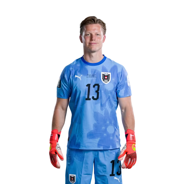 Austria National Team 2026 World Cup Jersey (Player Version/Match Issue) — Goalkeepers: No. 1 Alexander SCHLAGER, No. 12 Florian WIEGELE, No. 13 Patrick PENTZ / Torhüter: Nr. 1 Alexander SCHLAGER, Nr. 12 Florian WIEGELE, Nr. 13 Patrick PENTZ