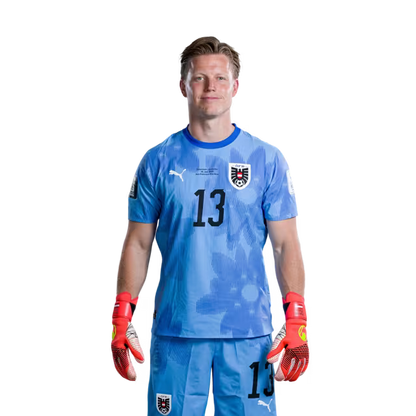 Austria National Team 2026 World Cup Jersey (Player Version/Match Issue) — Goalkeepers: No. 1 Alexander SCHLAGER, No. 12 Florian WIEGELE, No. 13 Patrick PENTZ / Torhüter: Nr. 1 Alexander SCHLAGER, Nr. 12 Florian WIEGELE, Nr. 13 Patrick PENTZ