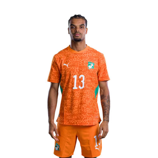 Côte d'Ivoire National Team 2026 World Cup Jersey (Player Version/Match Issue) — Defenders: No. 7 Odilon Kossounou, No. 3 Christopher Operi, No. 17 Guela Doué/ Défenseurs : n° 7 Odilon Kossounou, n° 3 Christopher Operari, n° 17 Guela Doue