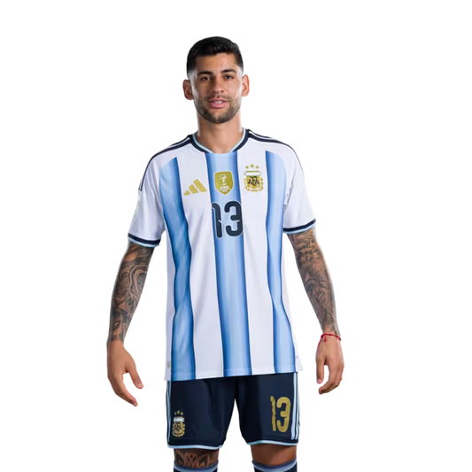 Argentina National Football Team 2026 World Cup Jersey (Player Version/Match Version) — Defenders: No.6 Lisandro MARTINEZ, No.13 Cristian ROMERO, No.19 Nicolas OTAMENDI / Defensores: No.6 Lisandro MARTINEZ, No.13 Cristian ROMERO, No.19 Nicolas OTAMENDI