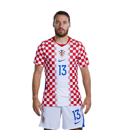 Croatia National Team 2026 World Cup Jersey (Player Version/Match Issue) — Midfielders: No. 13 Nikola Vlašić, No. 15 Mario Pašalić, No. 16 Martin Baturina / Veznjaci: Br. 13 Nikola VLASIĆ, Br. 15 Mario PASALIĆ, Br. 16 Martin BATURINA
