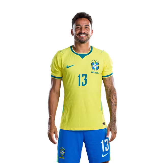 Brazil National Team 2026 World Cup Jersey (Player Version/Match Version) — Defenders: No. 13 Danilo, No. 14 Bremer, No. 15 Léo Pereira/ Defensores: Nº 13 DANILO, Nº 14 BREMER, Nº 15 LEO PEREIRA