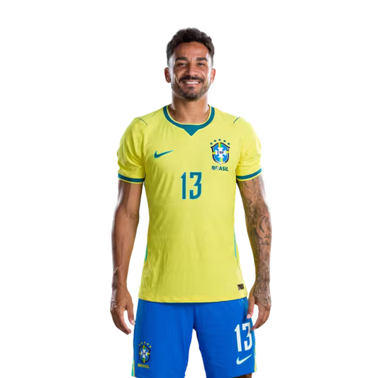 Brazil National Team 2026 World Cup Jersey (Player Version/Match Version) — Defenders: No. 13 Danilo, No. 14 Bremer, No. 15 Léo Pereira/ Defensores: Nº 13 DANILO, Nº 14 BREMER, Nº 15 LEO PEREIRA