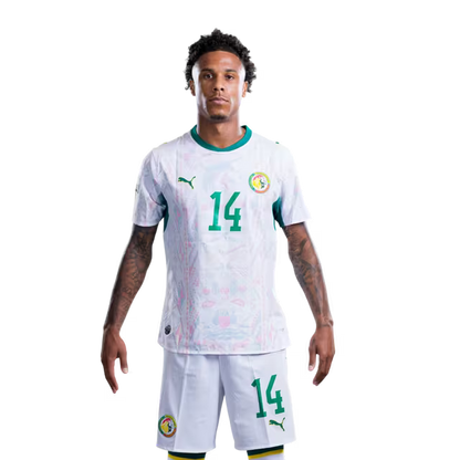 Senegal National Football Team 2026 World Cup Jersey (Player Version/Match Version) — Defenders: No.14 Ismail JAKOBS, No.15 Krepin DIATTA,No.19 Moussa Niakhate / Defenseurs: No.14 Ismail Jakobs, No.15 Krepin Diatta, No.19 Moussa Niakhate