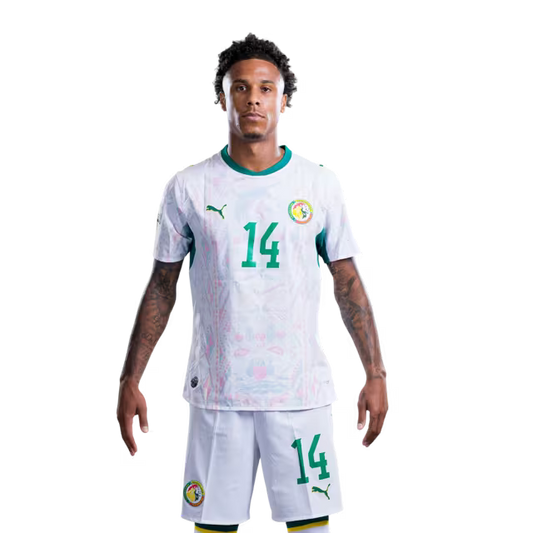 Senegal National Football Team 2026 World Cup Jersey (Player Version/Match Version) — Defenders: No.14 Ismail JAKOBS, No.15 Krepin DIATTA,No.19 Moussa Niakhate / Defenseurs: No.14 Ismail Jakobs, No.15 Krepin Diatta, No.19 Moussa Niakhate
