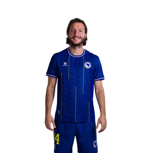 Bosnia and Herzegovina National Team 2026 World Cup Jerseys (Player and Match Versions) – Midfielders: No. 14 Ivan Šunjić, No. 15 Amar Memić, No. 16 Amir Hadžiahmetović / Vezni igrači: Br.14 Ivan Šunjić, Br.15 Amar Memić, Br.16 Amir Hadžiahmetović
