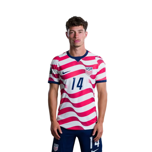 United States National Soccer Team 2026 FIFA World Cup Jersey (Player Version and Match Version) – Midfielders: No. 14 Sebastian BERHALTER, No. 15 Cristian ROLDAN,No. 17 Malik TILLMAN