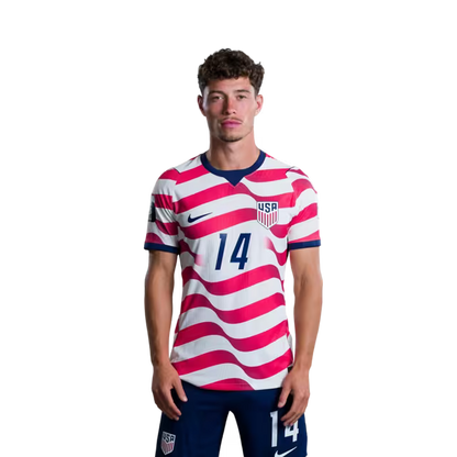 United States National Soccer Team 2026 FIFA World Cup Jersey (Player Version and Match Version) – Midfielders: No. 14 Sebastian BERHALTER, No. 15 Cristian ROLDAN,No. 17 Malik TILLMAN