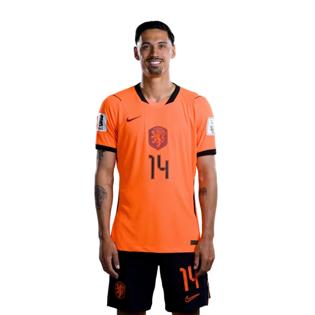 Netherlands National Team 2026 World Cup Jersey (Player Version/Match Issue) — Midfielders: No. 14 Tijjani Reijnders, No. 16 Guus Til, No. 20 Teun Koopmeiners / Middenvelders: nr. 14 Tijjani REIJNDERS, nr. 16 Guus TIL, nr. 20 Teun KOOPMEINERS