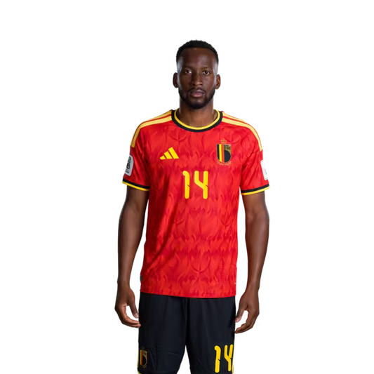 Belgium National Football Team – 2026 World Cup Jersey (Player Version/Match Version) – Forwards: No. 14 Dodi Lukebakio, No. 17 Charles De Ketelaere, No. 26 Matias Fernandez-Pardo/ Belgisch nationaal voetbalelftal – WK 2026-shirt