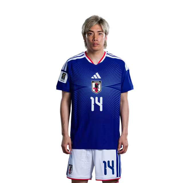 Japan National Football Team 2026 World Cup Kit (Player/Match Version) – Midfielders: No. 11 Daizen Maeda, No. 13 Keito Nakamura, No. 14 Junya Ito/サッカー日本代表 2026ワールドカップユニフォーム（選手バージョン／試合バージョン） MF：No.11 前田大然、No.13 中村敬斗、No.14 伊東純也