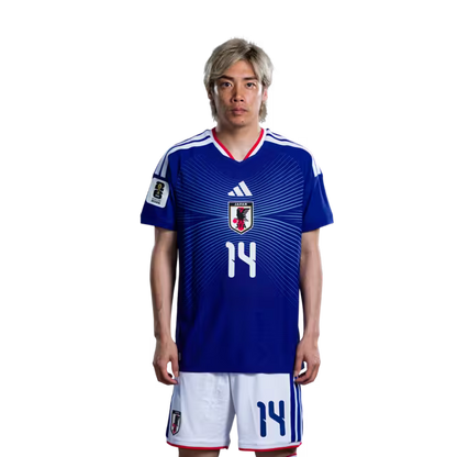 Japan National Football Team 2026 World Cup Kit (Player/Match Version) – Midfielders: No. 11 Daizen Maeda, No. 13 Keito Nakamura, No. 14 Junya Ito/サッカー日本代表 2026ワールドカップユニフォーム（選手バージョン／試合バージョン） MF：No.11 前田大然、No.13 中村敬斗、No.14 伊東純也