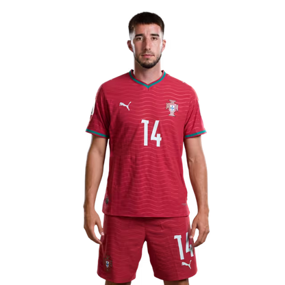 Portugal National Team 2026 World Cup Jersey (Player Version/Match Version) – Defenders: No. 5 Diogo Dalot, No. 13 Renato Veiga, No. 14 Gonçalo Inácio / Defesas: Nº 5 DIOGO DALOT, Nº 13 RENATO VEIGA, Nº 14 GONCALO INACIO