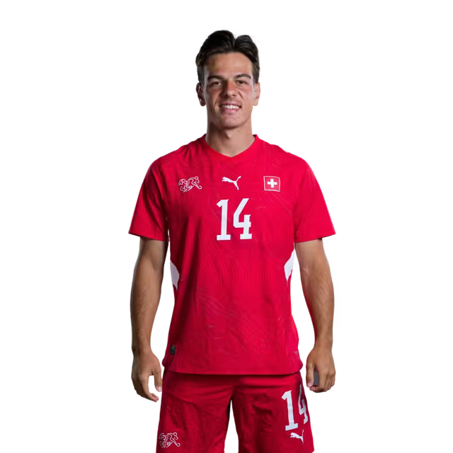 Switzerland National Team 2026 Jersey (Player Version/Match Issue) — Midfielders: No. 10 Granit Xhaka, No. 14 Ardon Jashari, No. 15 Djibril Sow / Mittelfeldspieler: Nr. 10 Granit Xhaka, Nr. 14 Ardon Jashari, Nr. 15 Djibril Sow