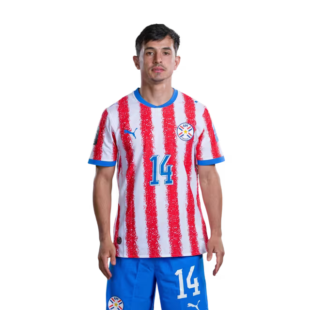 Paraguay National Football Team 2026 World Cup Jerseys (Player/Match Versions) – Midfielders: No. 11 Mauricio, No. 14 Andrés Cubas, No. 16 Damián Bobadilla / Mediocampista: No 11 MAURICIO, No 14 Andrés CUBAS,No. 16 Damián BOBADILLA rehegua