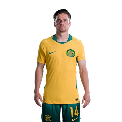 Australia National Soccer Team 2026 FIFA World Cup Jerseys (Player Version and Match Version) – Midfielders: #8 Connor METCALFE,#13 Aiden ONEILL, #14 Cameron DEVLIN