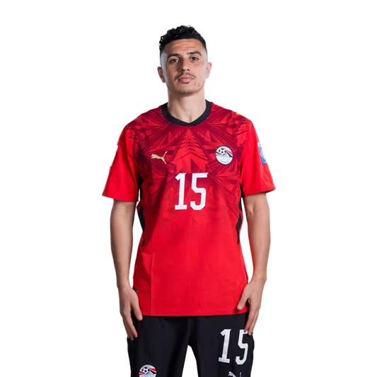 Egypt National Football Team 2026 World Cup Jersey (Player/Match Version) — Defenders: No. 15 Karim Hafez, No. 24 Tarek Alaa/ المدافعون: رقم 15 كريم حافظ، رقم 24 طارق علاء