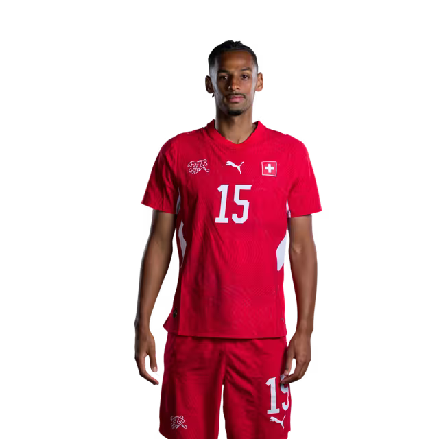 Switzerland National Team 2026 Jersey (Player Version/Match Issue) — Midfielders: No. 10 Granit Xhaka, No. 14 Ardon Jashari, No. 15 Djibril Sow / Mittelfeldspieler: Nr. 10 Granit Xhaka, Nr. 14 Ardon Jashari, Nr. 15 Djibril Sow