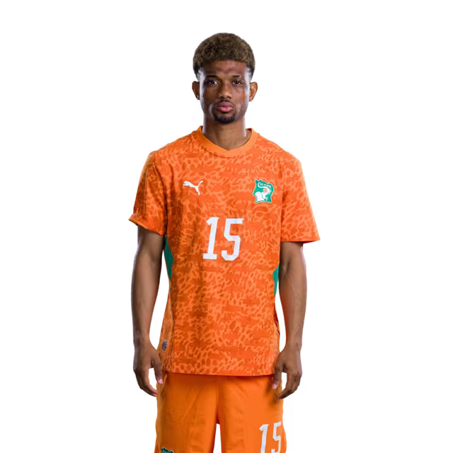 Côte d'Ivoire National Team 2026 World Cup Jersey (Player/Match Version) — Forwards: No. 12 Elye Wahi, No. 14 Oumar Diakite, No. 15 Amad Diallo/ Attaquants : n° 12 Elye WAHI, n° 14 Oumar DIAKITE, n° 15 Amad DIALLO