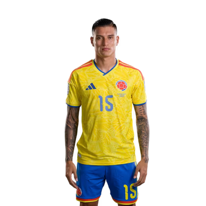 Colombia National Football Team 2026 World Cup Jersey (Player Version/Match Version) — Midfielders:No. 10 James Rodríguez, No. 11 Jhon Arias, No. 15 Juan Portilla/Centrocampistas: N.º 10 James RODRÍGUEZ, N.º 11 Jhon ARIAS, N.º 15 Juan PORTILLA