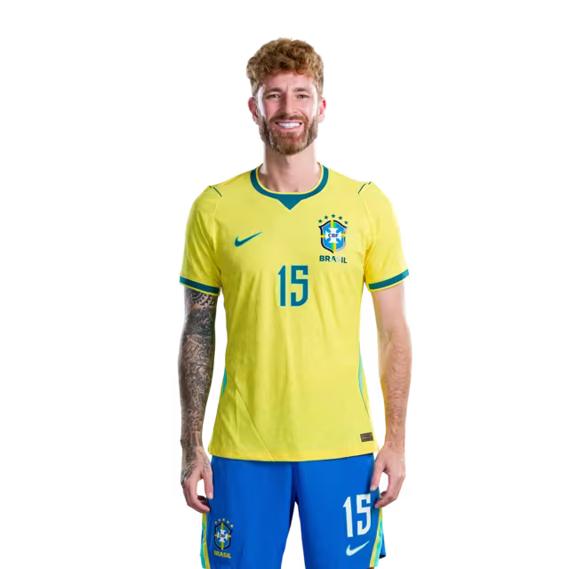 Brazil National Team 2026 World Cup Jersey (Player Version/Match Version) — Defenders: No. 13 Danilo, No. 14 Bremer, No. 15 Léo Pereira/ Defensores: Nº 13 DANILO, Nº 14 BREMER, Nº 15 LEO PEREIRA