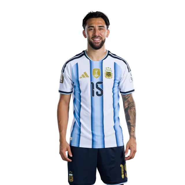 Argentina National Football Team 2026 World Cup Jersey (Player Version/Match Version) — Midfielders: No.11 Giovani Lo Celso, No.14 Exequiel PALACIOS, No.15 Nico GONZALEZ / Camiseta de la selección argentina de fútbol para la Copa del Mundo
