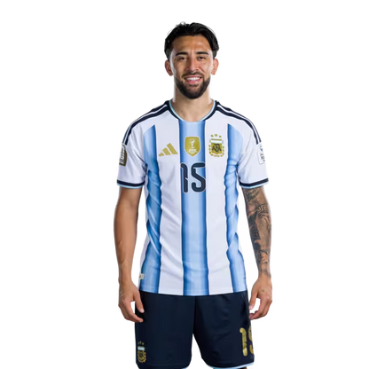 Argentina National Football Team 2026 World Cup Jersey (Player Version/Match Version) — Midfielders: No.11 Giovani Lo Celso, No.14 Exequiel PALACIOS, No.15 Nico GONZALEZ / Camiseta de la selección argentina de fútbol para la Copa del Mundo