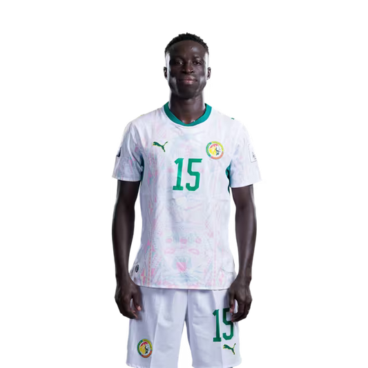 Senegal National Football Team 2026 World Cup Jersey (Player Version/Match Version) — Defenders: No.14 Ismail JAKOBS, No.15 Krepin DIATTA,No.19 Moussa Niakhate / Defenseurs: No.14 Ismail Jakobs, No.15 Krepin Diatta, No.19 Moussa Niakhate