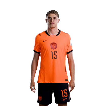 Netherlands National Team 2026 World Cup Jersey (Player Version/Match Version) — Defenders: No. 6 Jan Paul van Hecke, No. 12 Mats Wieffer, No. 15 Micky van de Ven / Verdedigers: nr. 6 Jan Paul VAN HECKE, nr. 12 Mats WIEFFER, nr. 15 Micky VAN DE VEN