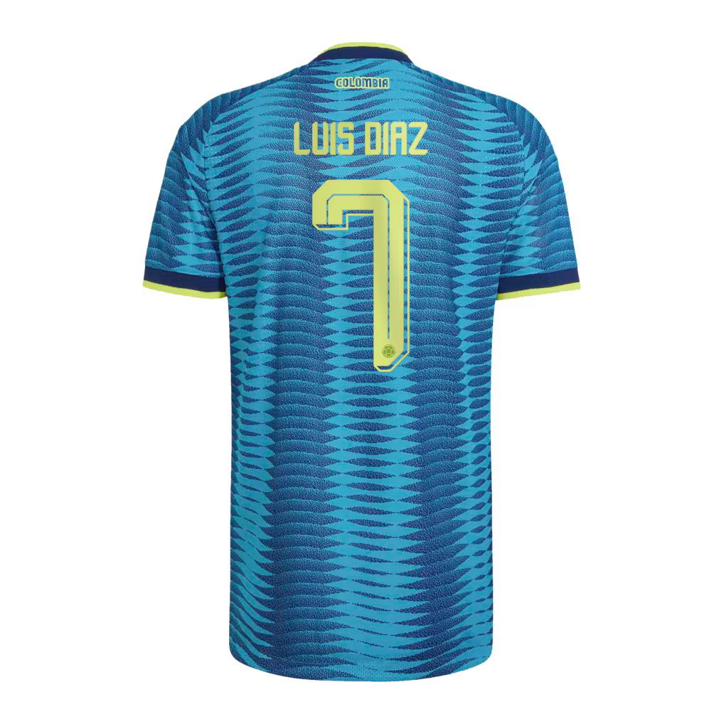 2026 World Cup Luis Diaz Colombia Soccer Jersey Player Version  Match Version - No.7 Home Yellow and Away Blue