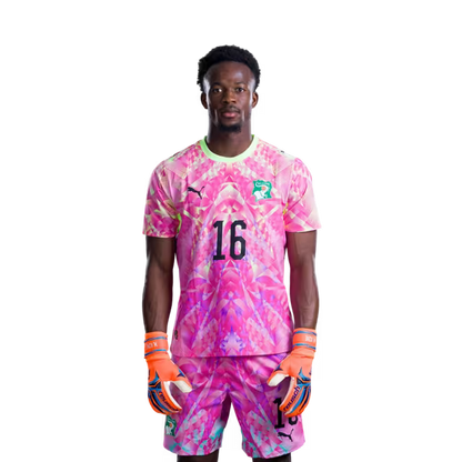 Côte d'Ivoire National Football Team 2026 World Cup Jersey (Player/Match Version) — Goalkeepers: No. 1 Yahia Fofana, No. 16 Mohamed Koné, No. 23 Alban Lafont./ Gardiens de but : n°1 Yahia Fofana, n°16 Mohamed KONE, n°23 Alban Lafont