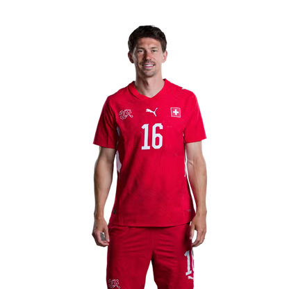 Switzerland National Team 2026 Jersey (Player Version) — Forwards: No. 7 Breel Embolo, No. 11 Dan Ndoye, No. 16 Christian Fassnacht / Stürmer: Nr. 7 Breel Embolo, Nr. 11 Dan Ndoye, Nr. 16 Christian Fassnacht