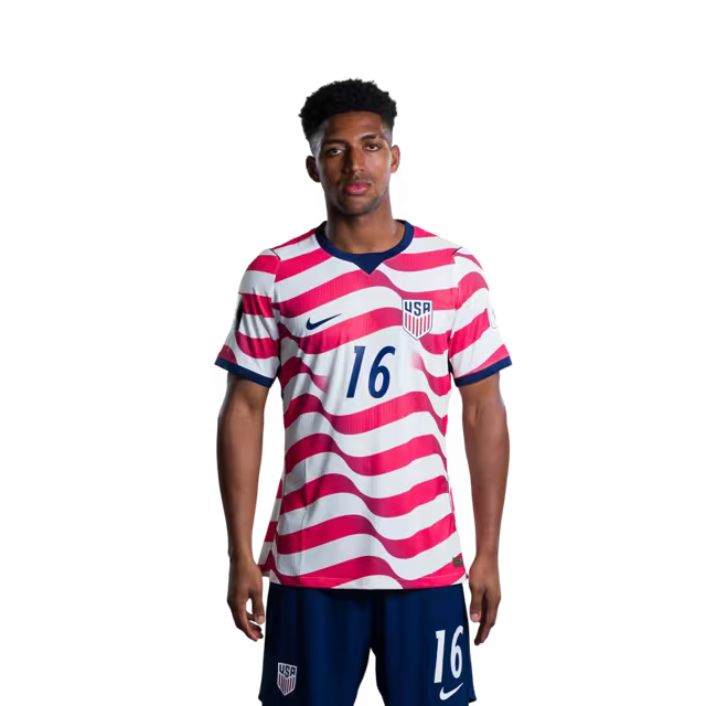 USA 2026 World Cup Jersey - Player Version - Match Version - Defenders: 16 Alex FREEMAN, 18 Max ARFSTEN, 22 Mark McKENZIE,23 Joe SCALLY