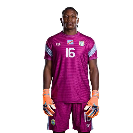 Congo DR National Football Team 2026 World Cup Jersey (Player Version/Match Version) — Goalkeepers: No. 1 Lionel MPASI, No. 16 Timothy FAYULU, No. 21 Matthieu EPOLO / Gardiens de but : N° 1 Lionel MPASI, N° 16 Timothy FAYULU, N° 21 Matthieu EPOLO