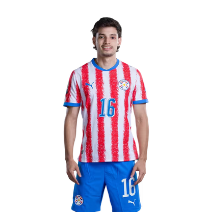 Paraguay National Football Team 2026 World Cup Jerseys (Player/Match Versions) – Midfielders: No. 11 Mauricio, No. 14 Andrés Cubas, No. 16 Damián Bobadilla / Mediocampista: No 11 MAURICIO, No 14 Andrés CUBAS,No. 16 Damián BOBADILLA rehegua