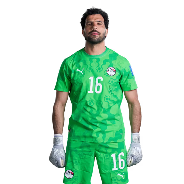 Egypt National Football Team 2026 World Cup Jersey (Player/Match Version) — Goalkeepers: No. 1 Mohamed El Shenawy, No. 16 El Mahdy Soliman, No. 23 Mostafa Shobeir, No. 26 Mohamed Alaa./ قميص المنتخب المصري لكرة القدم لكأس العالم