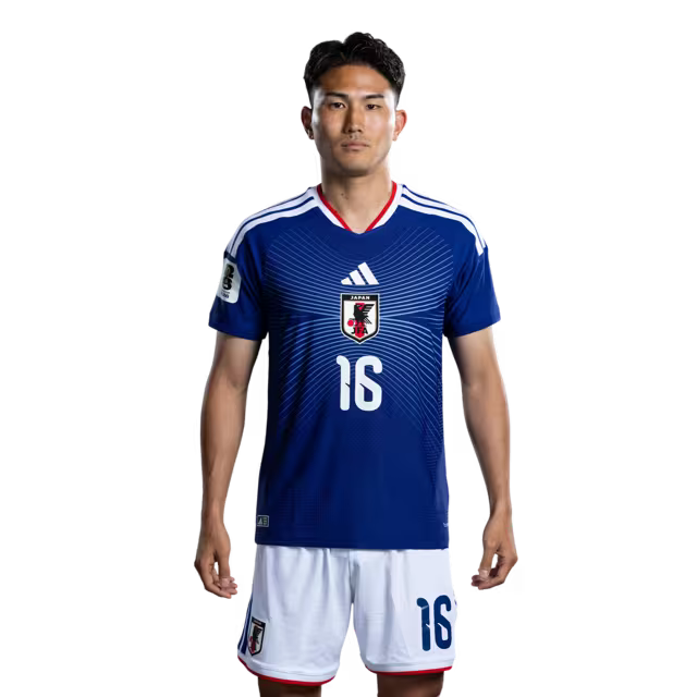 Japan National Football Team 2026 World Cup Jersey (Player Version/Match Version) — Defenders: No. 5 Yuto Nagatomo, No. 16 Tsuyoshi Watanabe, No. 20 Ayumu Seko/2026年ワールドカップ日本代表 ユニフォーム（選手バージョン／試合バージョン） DF：No.5 長友佑都、No.16 渡辺剛、No.20 瀬古歩夢