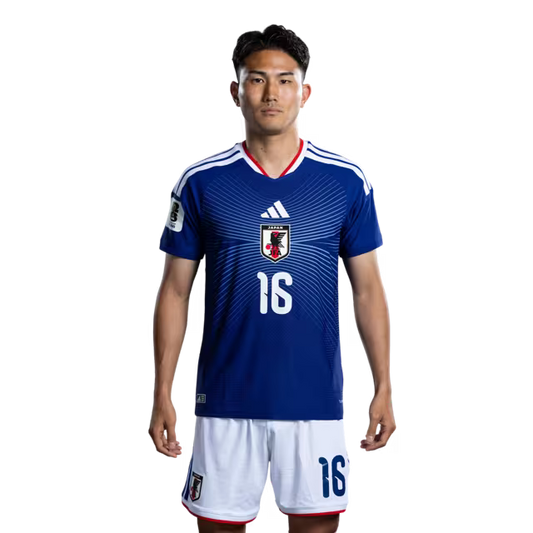 Japan National Football Team 2026 World Cup Jersey (Player Version/Match Version) — Defenders: No. 5 Yuto Nagatomo, No. 16 Tsuyoshi Watanabe, No. 20 Ayumu Seko/2026年ワールドカップ日本代表 ユニフォーム（選手バージョン／試合バージョン） DF：No.5 長友佑都、No.16 渡辺剛、No.20 瀬古歩夢