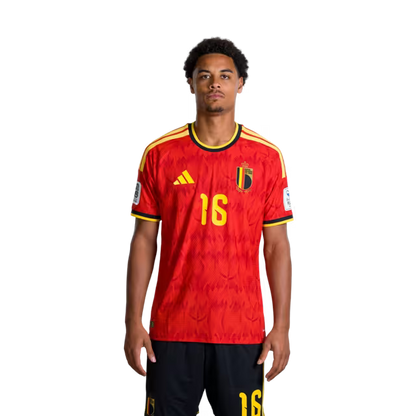 Belgium National Football Team – 2026 World Cup Jersey (Player Version/Match Version) – Defenders: No. 5 Maxim De Cuyper, No. 15 Thomas Meunier, No. 16 Koni De Winter/Verdedigers: nr. 5 Maxim DE CUYPER, nr. 15 Thomas MEUNIER, nr. 16 Koni DE WINTER