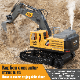 [Children's Day Gift]Grab It Now Remote Control Excavator Toy - 1:14 Alloy Construction Vehicle With Spray, Lights, Sound & 680° Rotation, 14CH RC Digging Toy With Rechargeable Battery For Kids/Toys For Boys/Construction Toys/Cyber Truck/Excavator Toys